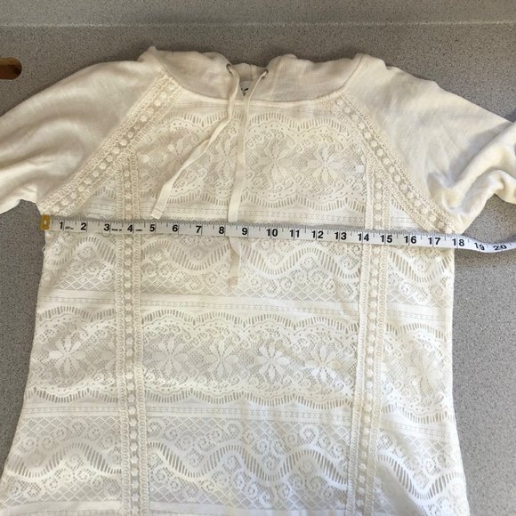 Back In The Saddle Women Ivory Lace Hoodie Size Small - Picture 7 of 9